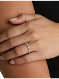 Astrid & Miyu crystal scatter rhodium plated sterling-silver ring, UK version