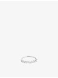 Astrid & Miyu crystal scatter rhodium plated sterling-silver ring, UK version