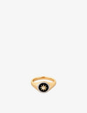 Astrid & Miyu Star 18ct Yellow Gold Plated Cubic Zirconia and Agate Signet Ring