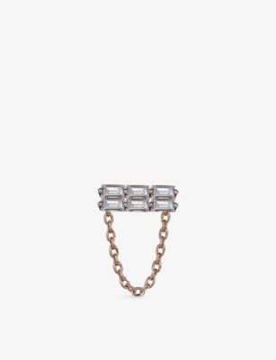 Kismet by Milka 0.06ct baguette diamond stud earrings - British product