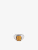 Kay Tiger Eye Rhodium-Plated Sterling-Silver Ring - N.5