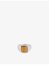 selfridges Tom Wood Tiger Eye Rhodium-Plated Sterling-Silver Ring- Buy online at McGrocer