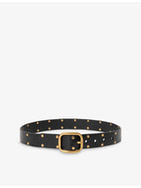 selfridges Loewe Rounded-Buckle Stud-Embellished Leather Belt- Buy online at McGrocer