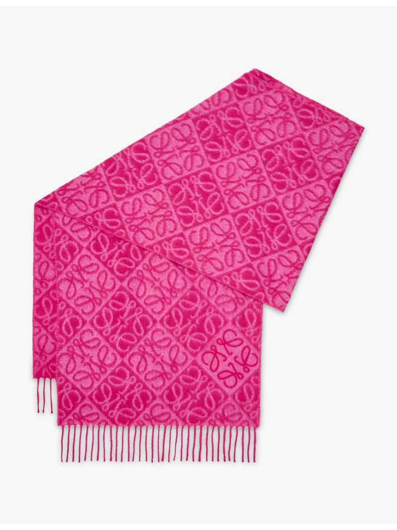 Loewe Anagram wool and cashmere scarf 180x38cm, UK version