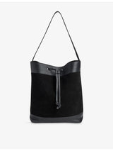 selfridges Whistles Sasha Suede and Leather Shoulder Bag- Buy online at McGrocer