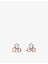 selfridges Yoko London Petal 18ct Rose Gold 0.52ct Diamond and Akoya Pearl Stud Earrings- Buy online at McGrocer