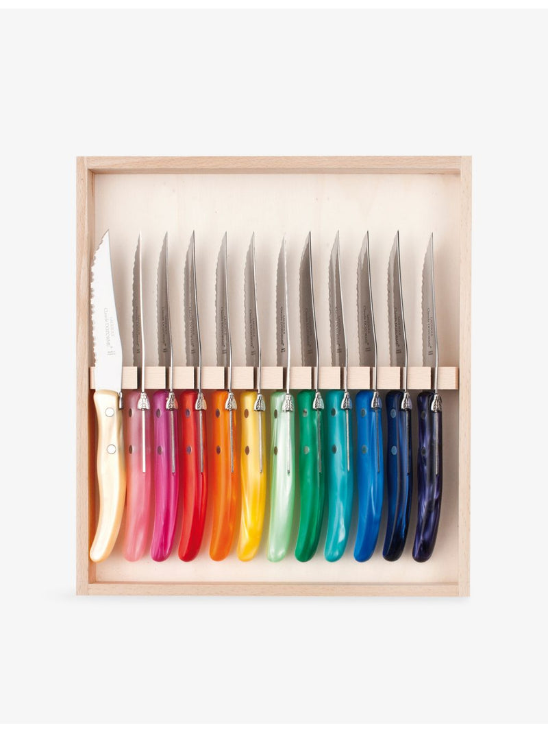 Claude Dozorme rainbow steak knife set 12-piece (British brand)