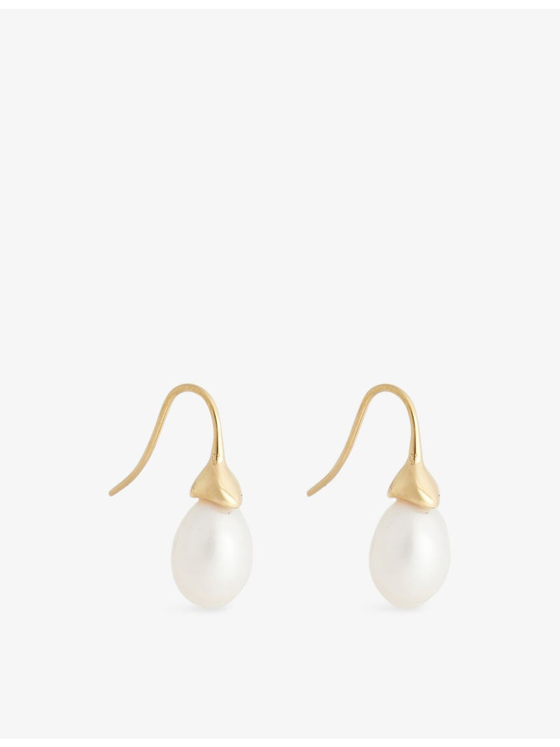 Heaven Mayhem 18ct gold-plated pearl drop earrings, UK version