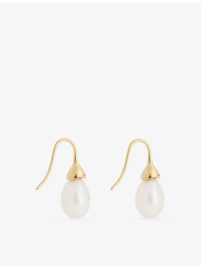 Heaven Mayhem 18ct gold-plated pearl drop earrings, UK version