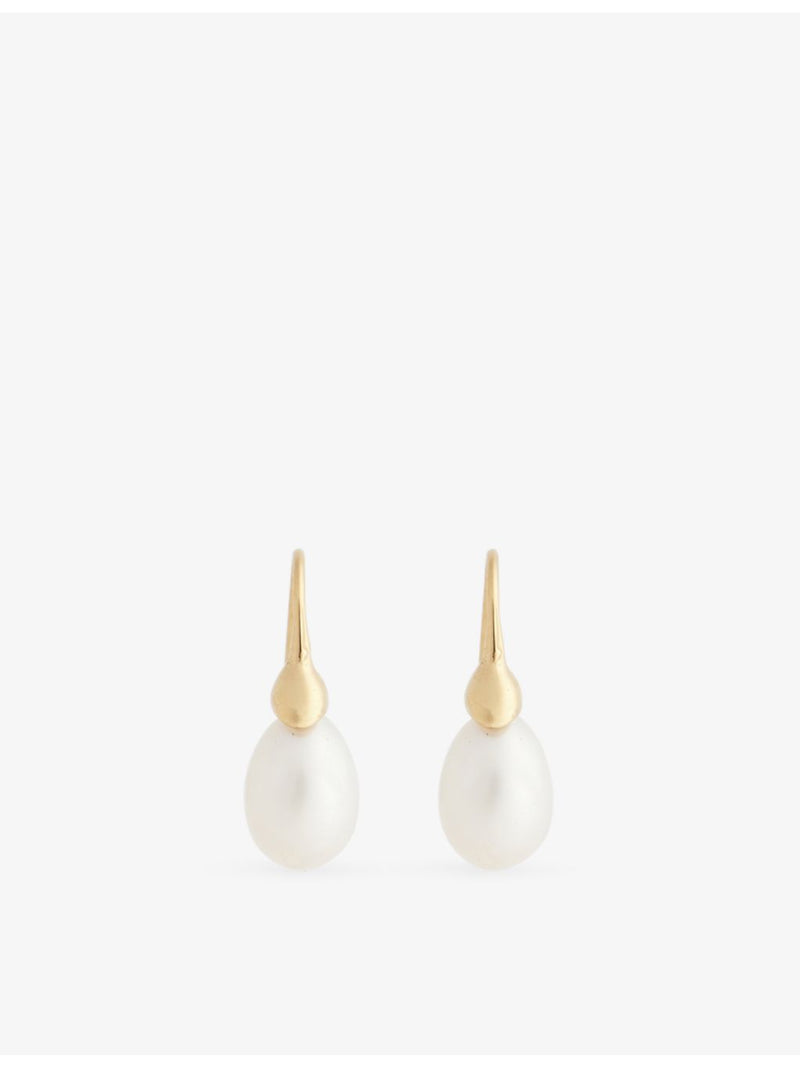 Heaven Mayhem 18ct gold-plated pearl drop earrings, UK version