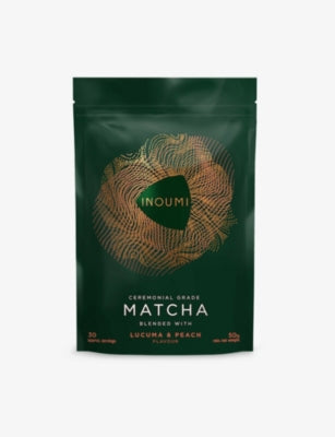 Inoumi ceremonial grade matcha lucuma and peach 50g, imported from the UK