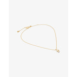 Jimmy Choo brass pearl cube pendant necklace with cubic zirconia (British brand)