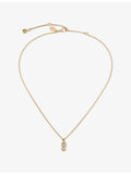 Jimmy Choo brass pearl cube pendant necklace with cubic zirconia (British brand)
