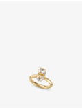 Jimmy Choo JC Pearl Cube brass ring featuring crystal, UK version