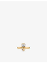 selfridges Jimmy Choo Pearl Cube Brass Ring- Buy online at McGrocer