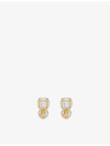 selfridges Jimmy Choo Pearl Cube Brass Stud Earrings- Buy online at McGrocer