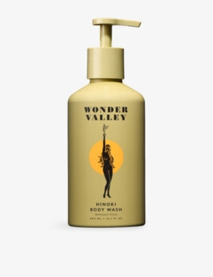 Wonder Valley Hinoki body wash 300ml bottle, UK version