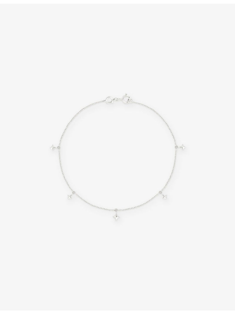 Astrid & Miyu Cosmic Star charm bracelet 14ct white gold (British brand)
