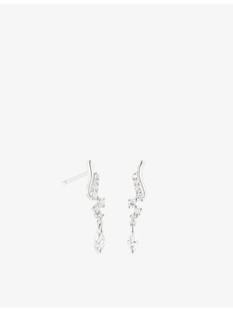 Astrid & Miyu white-gold lab-grown diamond stud earrings, imported from the UK