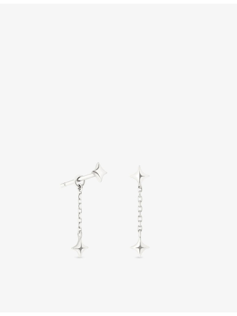 Astrid & Miyu 14ct white gold stud drop earrings - British product