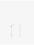 Astrid & Miyu 14ct white gold stud drop earrings - British product