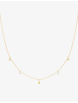 selfridges Astrid & Miyu Charm 14ct Yellow Gold Lab-Grown Diamond and Yellow Sapphire Necklace- Buy online at McGrocer