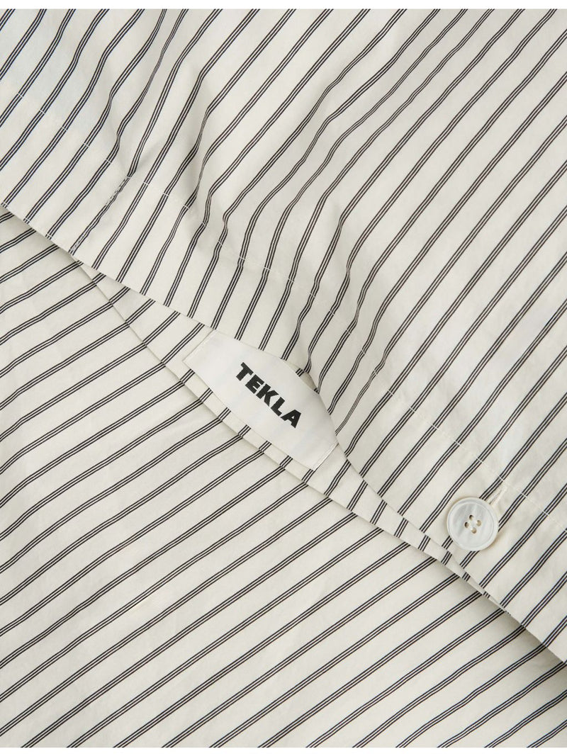 Tekla percale striped double cotton duvet cover, imported from the UK