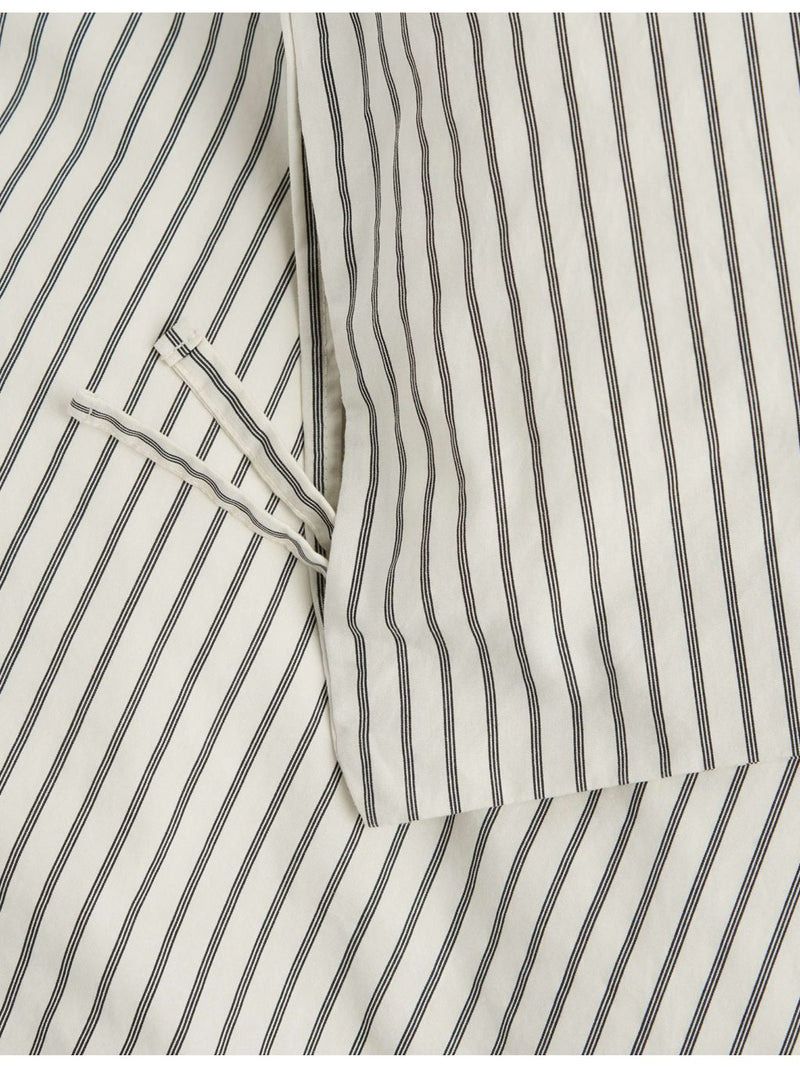 Tekla percale striped double cotton duvet cover, imported from the UK