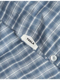 Tekla 100% cotton percale checked super-king duvet cover, UK version