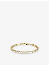 selfridges Swarovski Matrix Tennis 18ct Yellow-Gold Plated and Zirconia Bracelet- Buy online at McGrocer