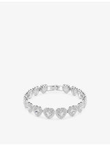 selfridges Swarovski x Ariana Grande Heart Rhodium-Plated and Crystal Bracelet, 16.8cm-21.8cm- Buy online at McGrocer