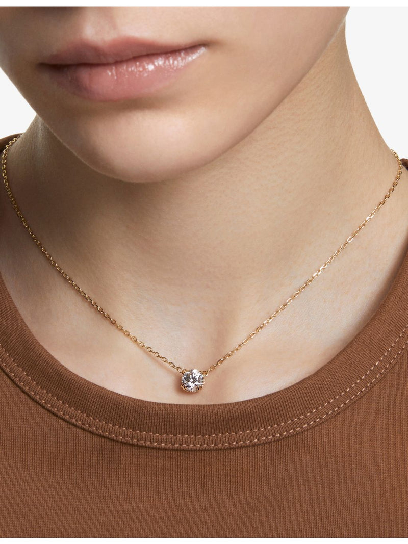 Swarovski Stilla 18ct yellow-gold plated crystal pendant necklace, UK version