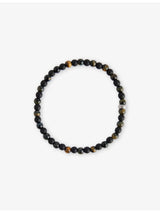 selfridges Thomas Sabo Talisman Sterling Silver Obsidian and Tiger Eye Beaded Bracelet 19cm- Buy online at McGrocer