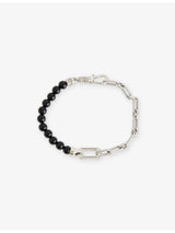 selfridges Thomas Sabo Chain-Link Beaded Sterling-Silver Onyx Bracelet 21.5cm- Buy online at McGrocer