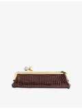 Jacquemus leather clutch bag 35cm croc-embossed, UK version