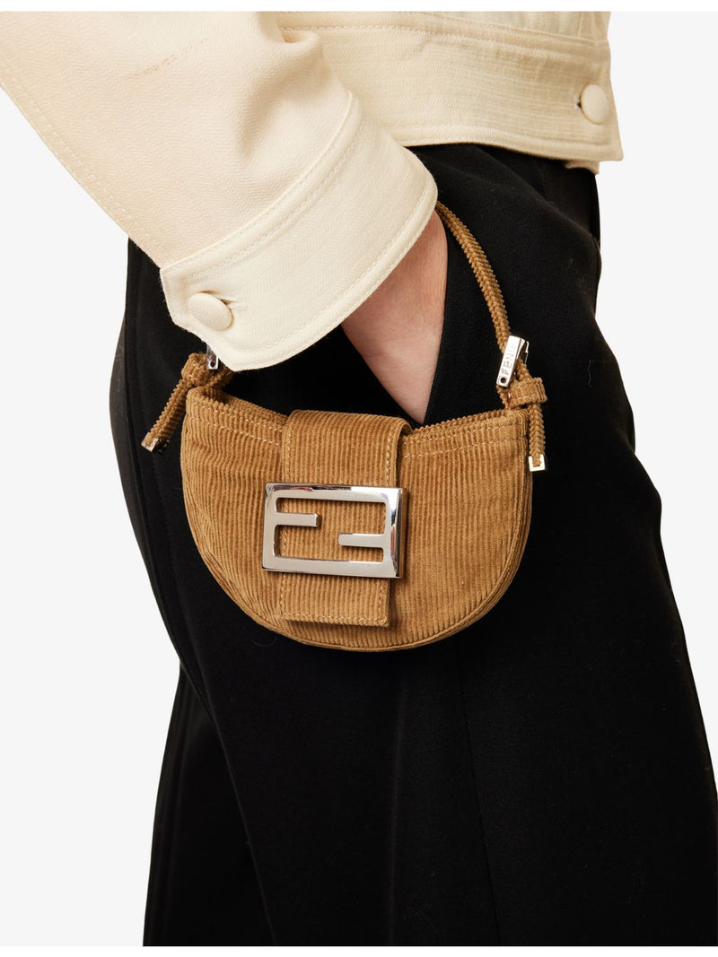 Fendi corduroy croissant shoulder bag, imported from the UK