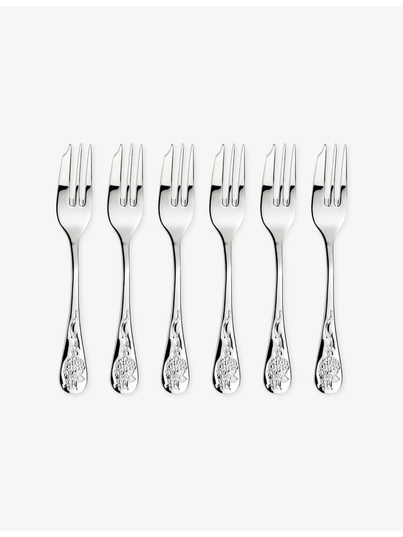 Morris & Co. Blackthorn pastry forks set of six stainless steel (British brand)