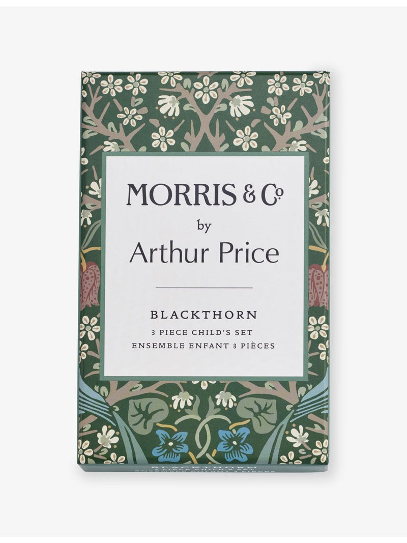 Arthur Price child's cutlery set Morris & Co. Blackthorn 3-piece (British brand)
