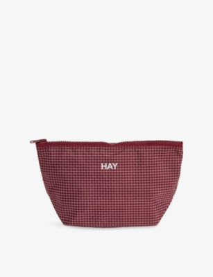 Hay Grid Small woven pouch with zip, imported from the UK