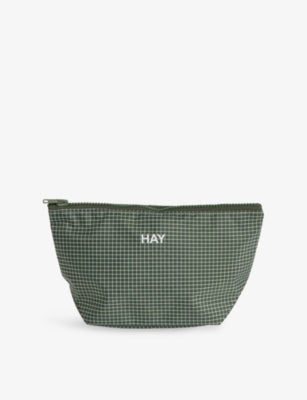 Hay Grid Small woven pouch with zip, imported from the UK