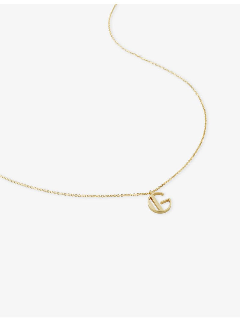 Monica Vinader initial G pendant necklace 18ct gold vermeil, UK version