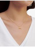 Monica Vinader gold vermeil initial M necklace, adjustable 41-46cm - British product