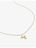 Monica Vinader gold vermeil initial M necklace, adjustable 41-46cm - British product