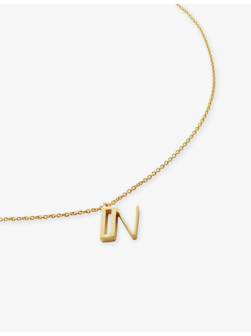 Monica Vinader initial N gold-vermeil plated necklace, British brand