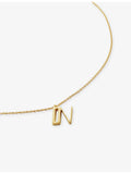 Monica Vinader initial N gold-vermeil plated necklace, British brand