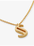 Monica Vinader Initial S gold vermeil necklace, imported from the UK