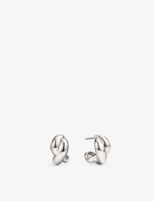 Mejuri brioche 18ct gold vermeil hoop earrings 16.3mm, imported from the UK