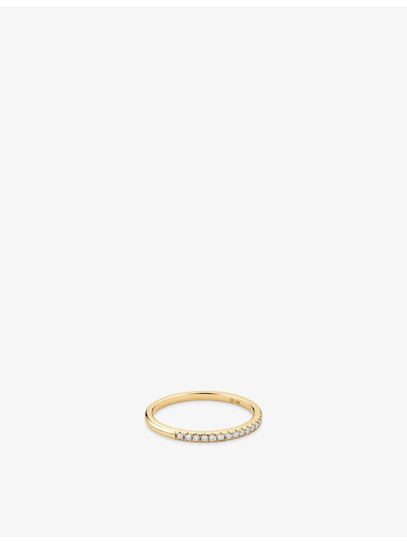 Mejuri 14ct yellow gold diamond ring 0.14ct slim band (British brand)