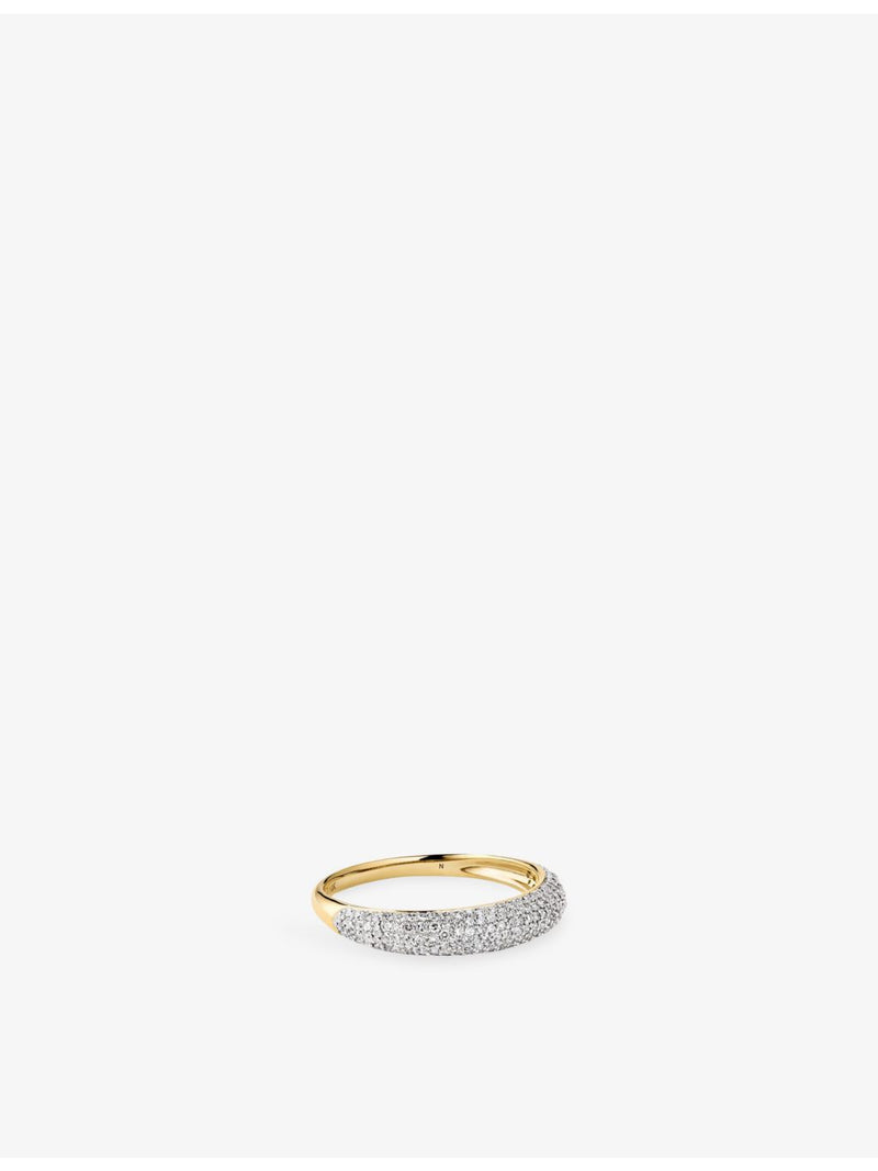 Mejuri Thin Dôme ring 14ct yellow gold 0.43ct pavé diamonds - British product