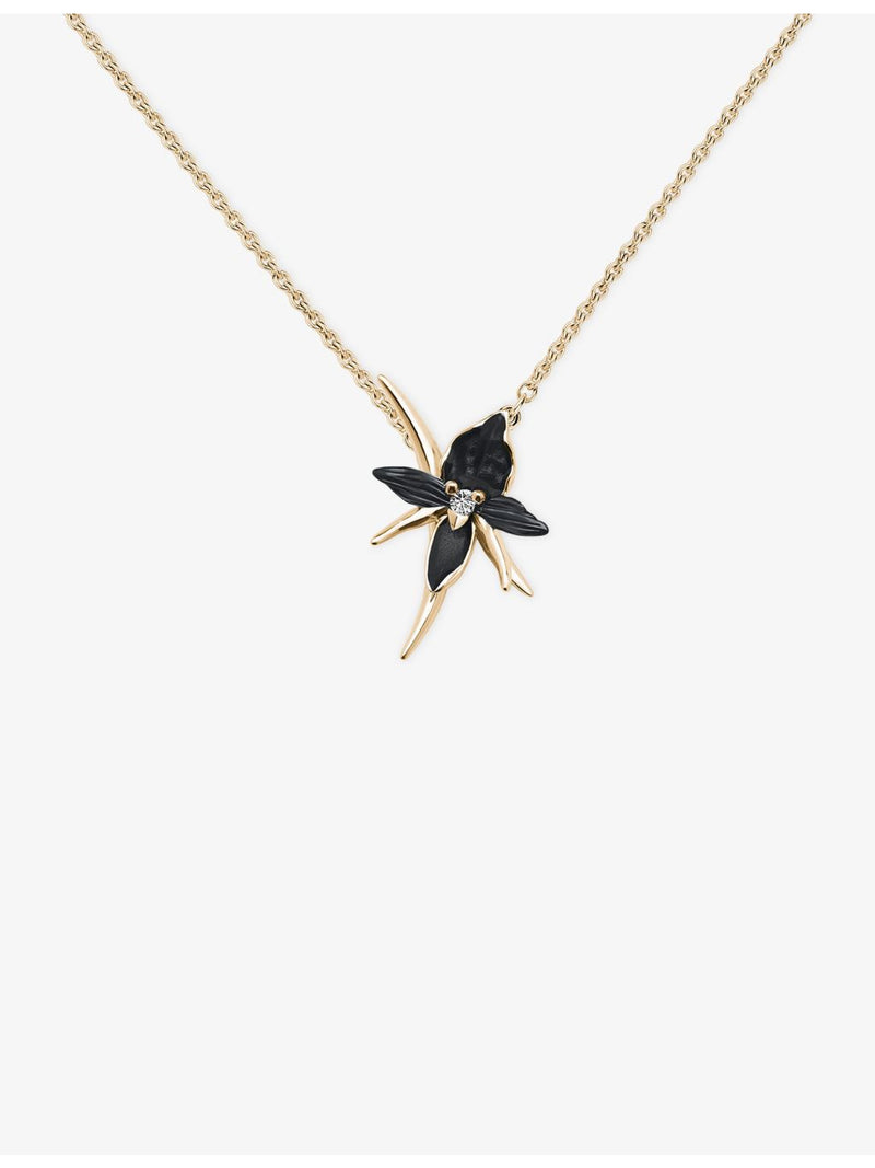 Shaun Leane Black Orchid diamond flower necklace, imported from the UK